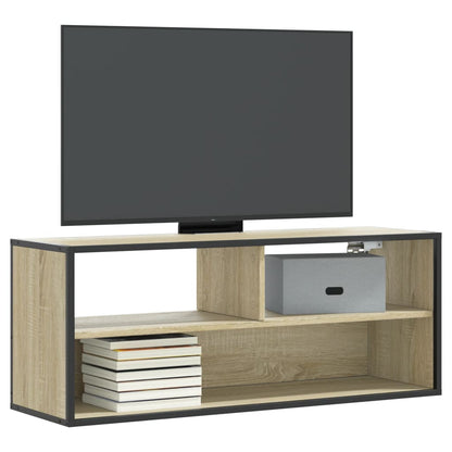 Mobile TV Rovere Sonoma 100x31x39,5cm Legno Multistrato Metallo - homemem39