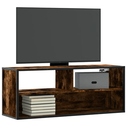 Mobile TV Rovere Fumo 100x31x39,5cm Legno Multistrato e Metallo - homemem39