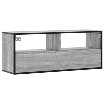 Mobile TV Grigio Sonoma 100x31x39,5cm Legno Multistrato Metallo