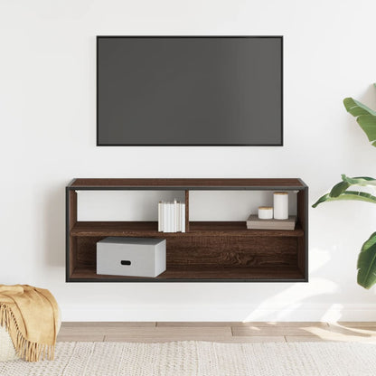 Mobile TV Rovere Marrone 100x31x39,5 cm in Truciolato e Metallo - homemem39