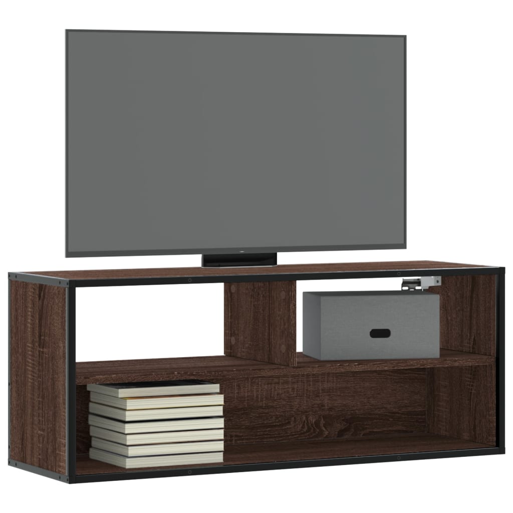 Mobile TV Rovere Marrone 100x31x39,5 cm in Truciolato e Metallo - homemem39