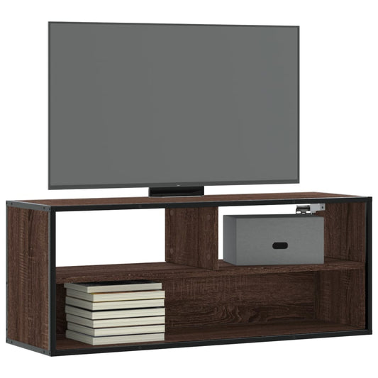 Mobile TV Rovere Marrone 100x31x39,5 cm in Truciolato e Metallo - homemem39