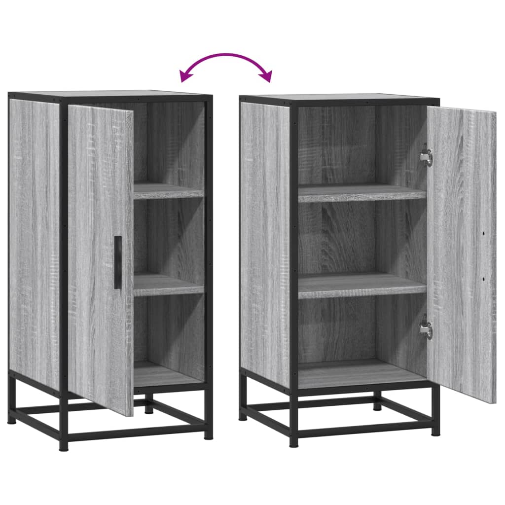 Credenza Grigio Sonoma 35,5x35x76 cm in Truciolato e Metallo - homemem39