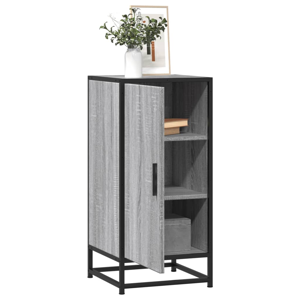 Credenza Grigio Sonoma 35,5x35x76 cm in Truciolato e Metallo - homemem39