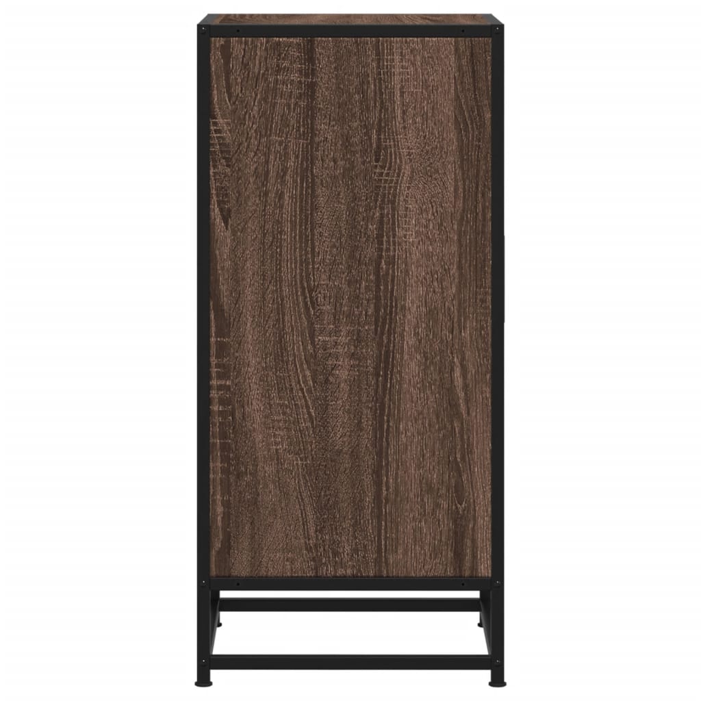 Credenza Rovere Marrone 35,5x35x76 cm in Truciolato e Metallo - homemem39