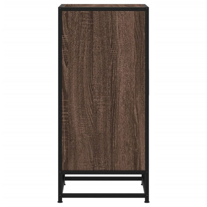 Credenza Rovere Marrone 35,5x35x76 cm in Truciolato e Metallo - homemem39