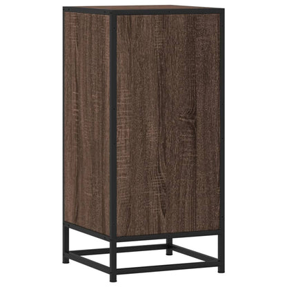 Credenza Rovere Marrone 35,5x35x76 cm in Truciolato e Metallo - homemem39
