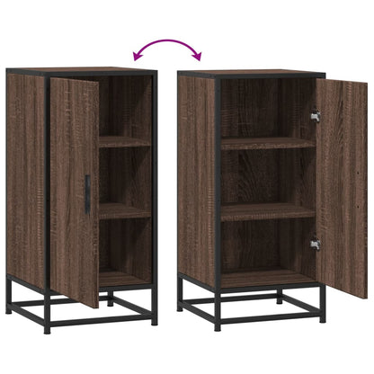 Credenza Rovere Marrone 35,5x35x76 cm in Truciolato e Metallo - homemem39