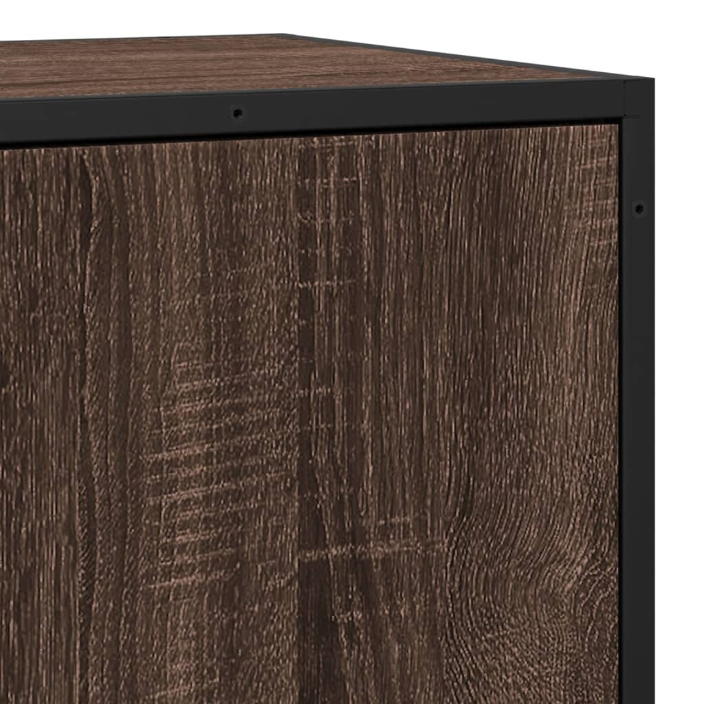 Credenza Rovere Marrone 35,5x35x76 cm in Truciolato e Metallo - homemem39