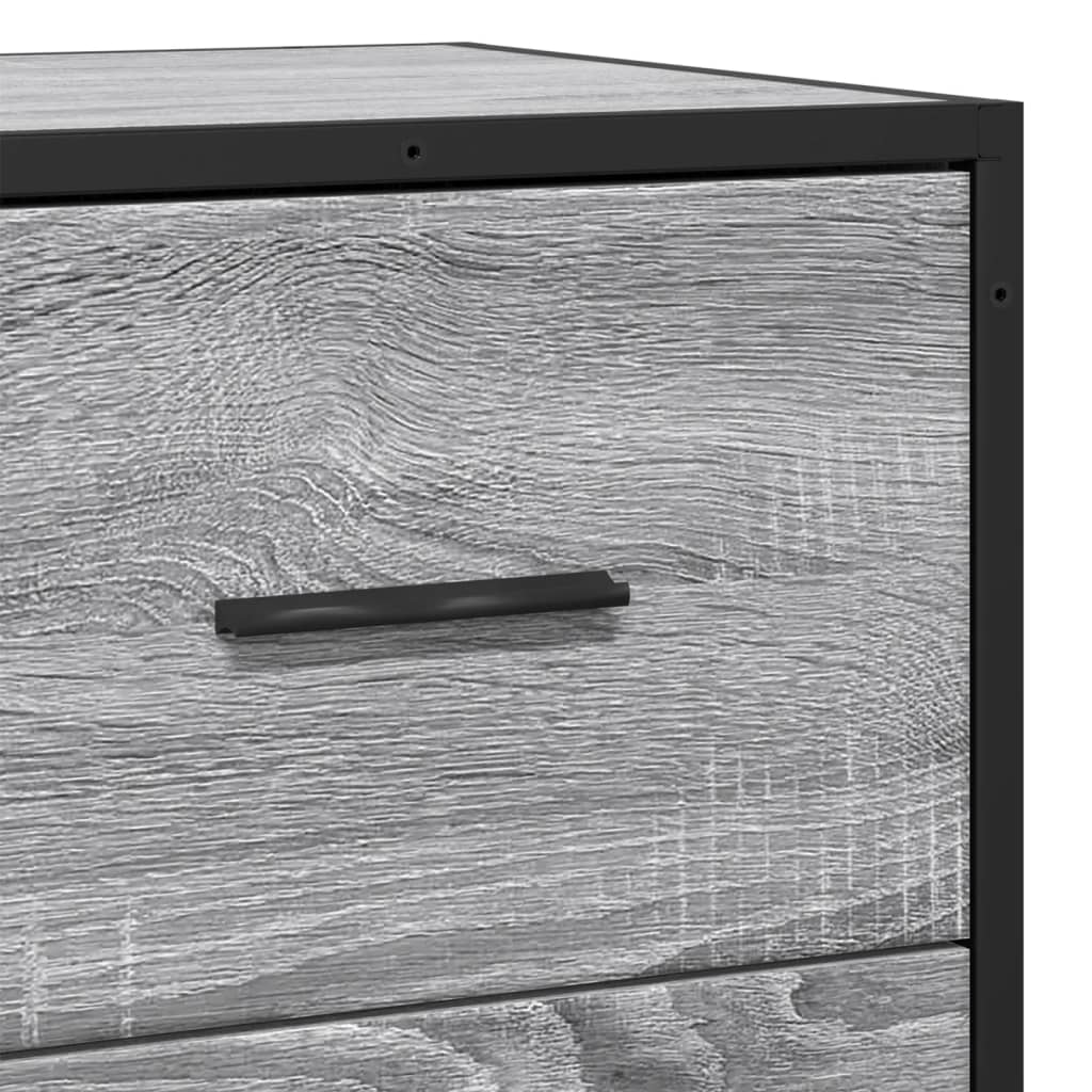 Credenza Grigio Sonoma 35,5x35x76 cm in Truciolato e Metallo - homemem39