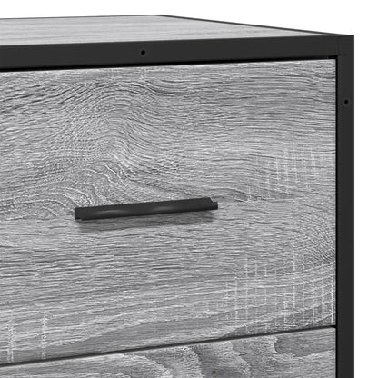 Credenza Grigio Sonoma 35,5x35x76 cm in Truciolato e Metallo - homemem39