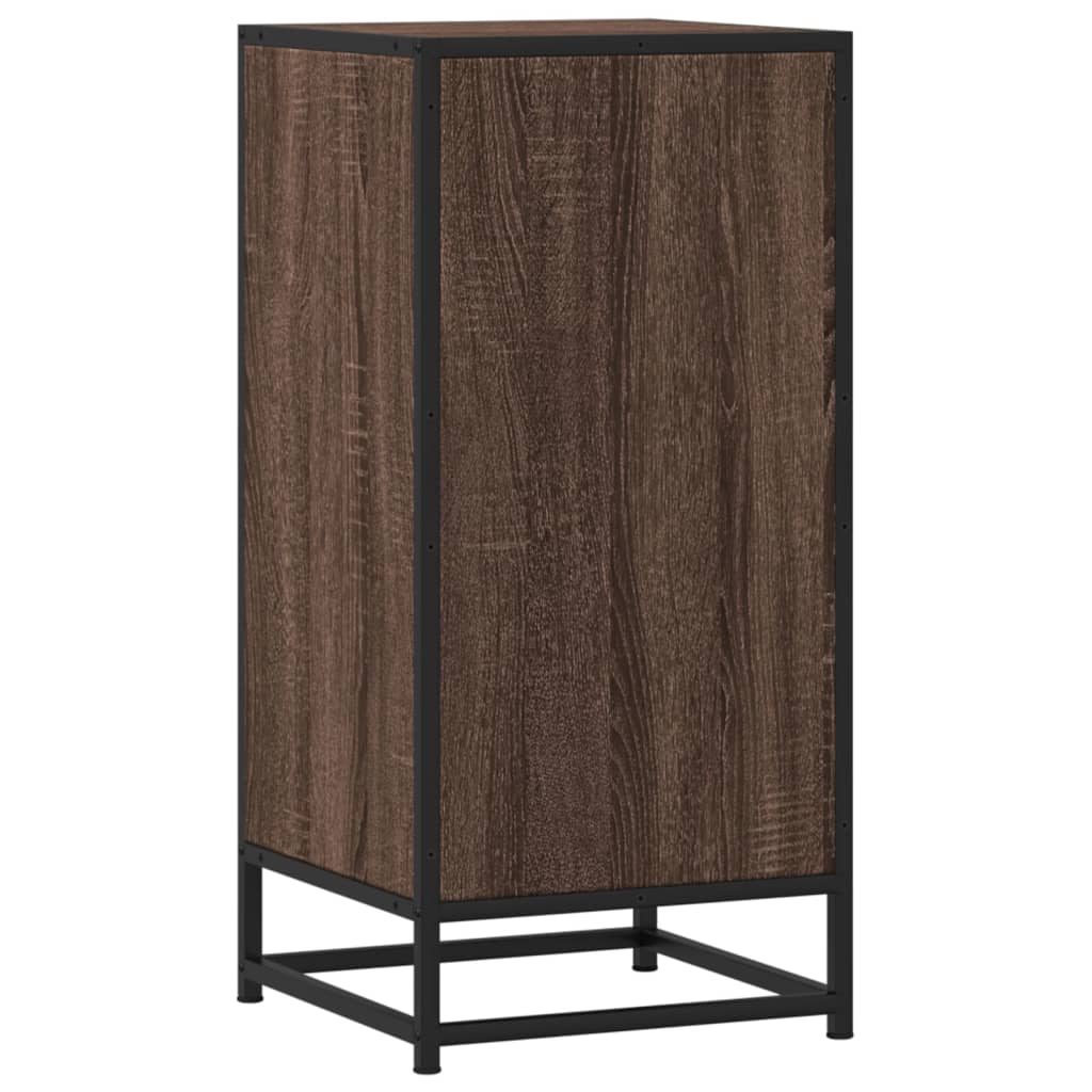 Credenza Rovere Marrone 35,5x35x76 cm in Truciolato e Metallo - homemem39