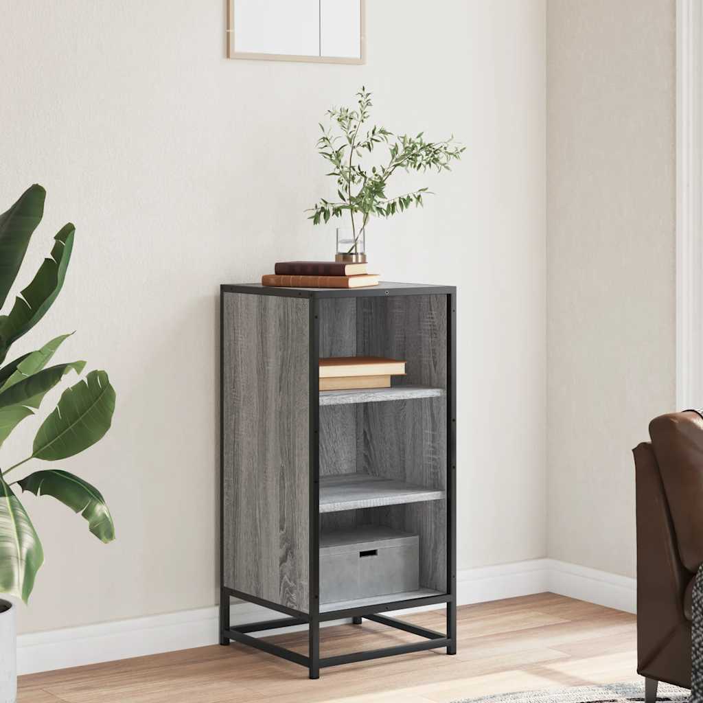 Credenza Grigio Sonoma 35,5x35x76 cm in Truciolato e Metallo - homemem39