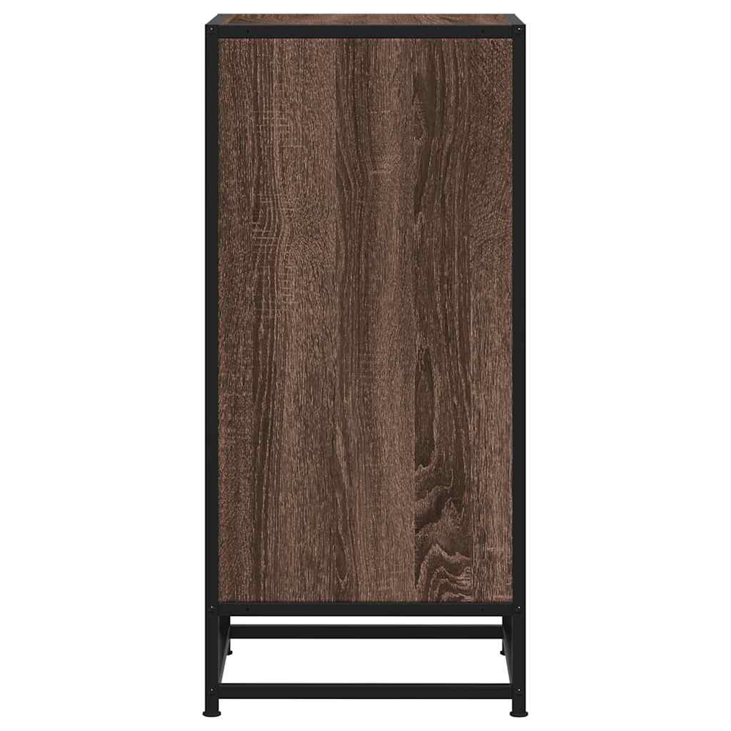 Credenza Rovere Marrone 35,5x35x76 cm in Truciolato e Metallo - homemem39
