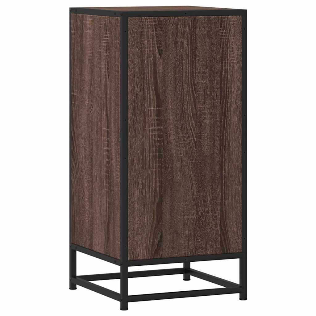 Credenza Rovere Marrone 35,5x35x76 cm in Truciolato e Metallo - homemem39
