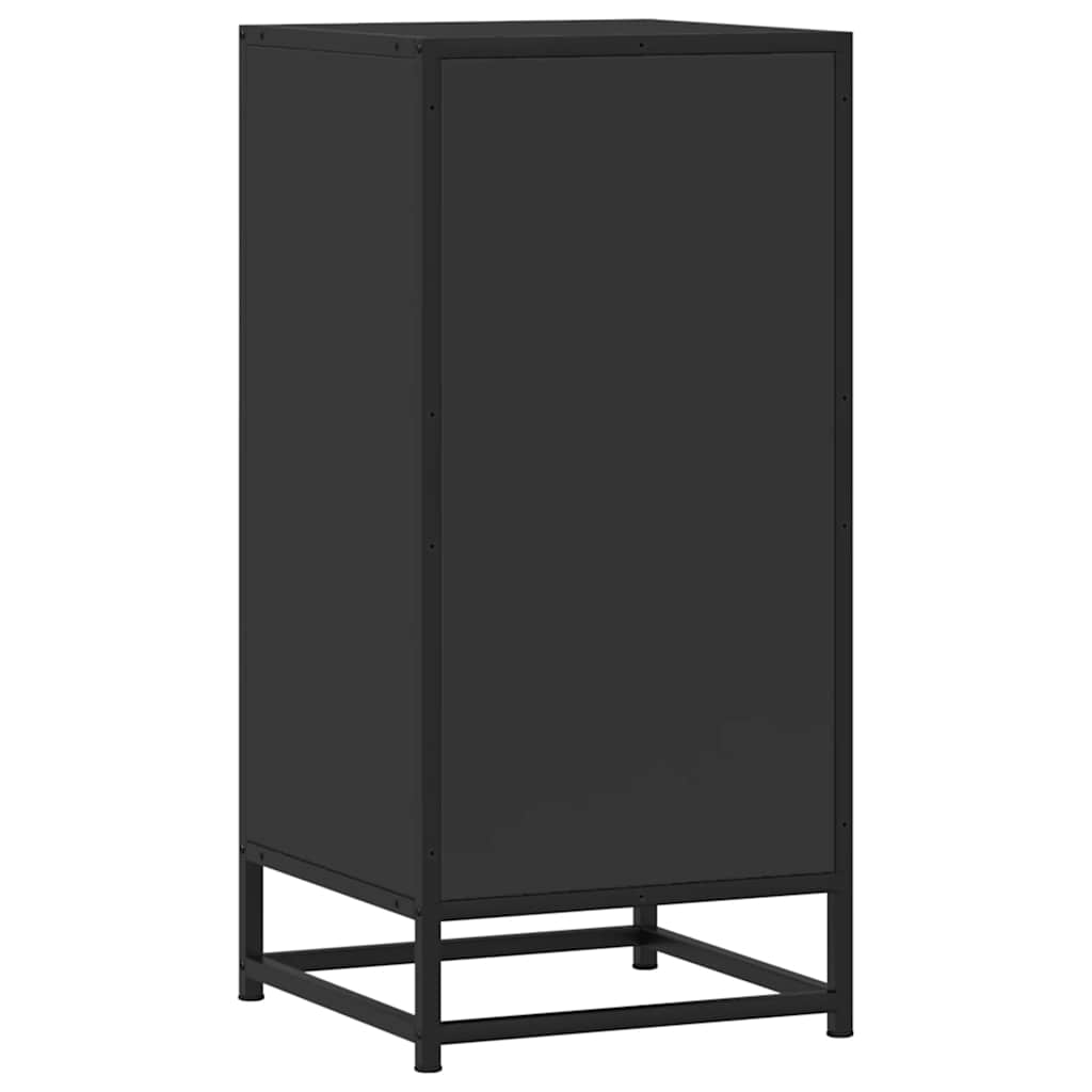 Credenza Rovere Nera 35,5x35x76 cm in Truciolato e Metallo - homemem39