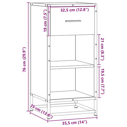 Credenza Rovere Sonoma 35,5x35x76 cm in Truciolato - homemem39