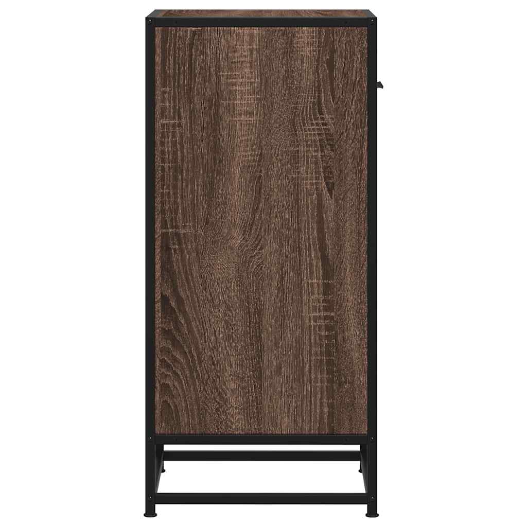 Credenza Rovere Marrone 35,5x35x76 cm in Truciolato e Metallo - homemem39