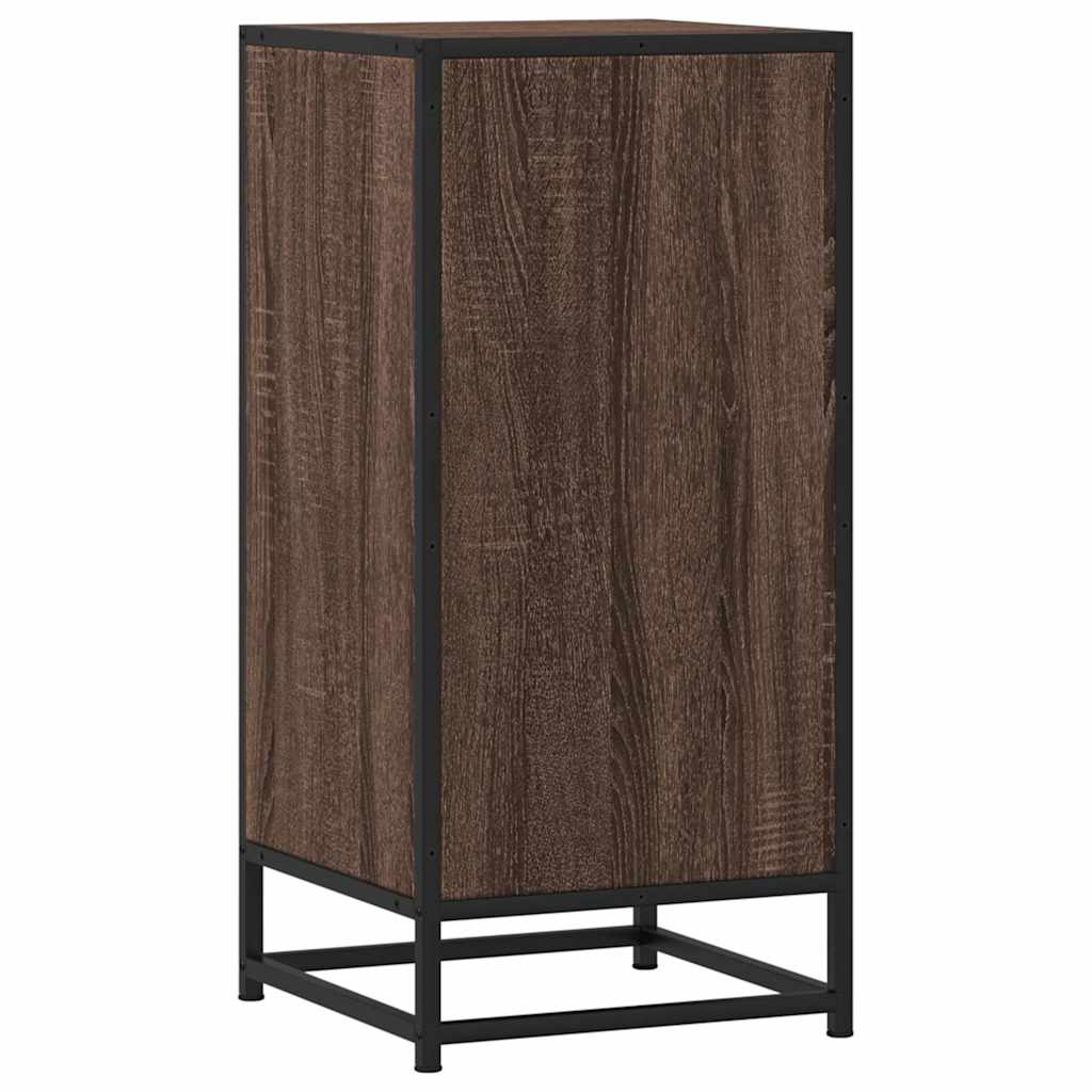 Credenza Rovere Marrone 35,5x35x76 cm in Truciolato e Metallo - homemem39
