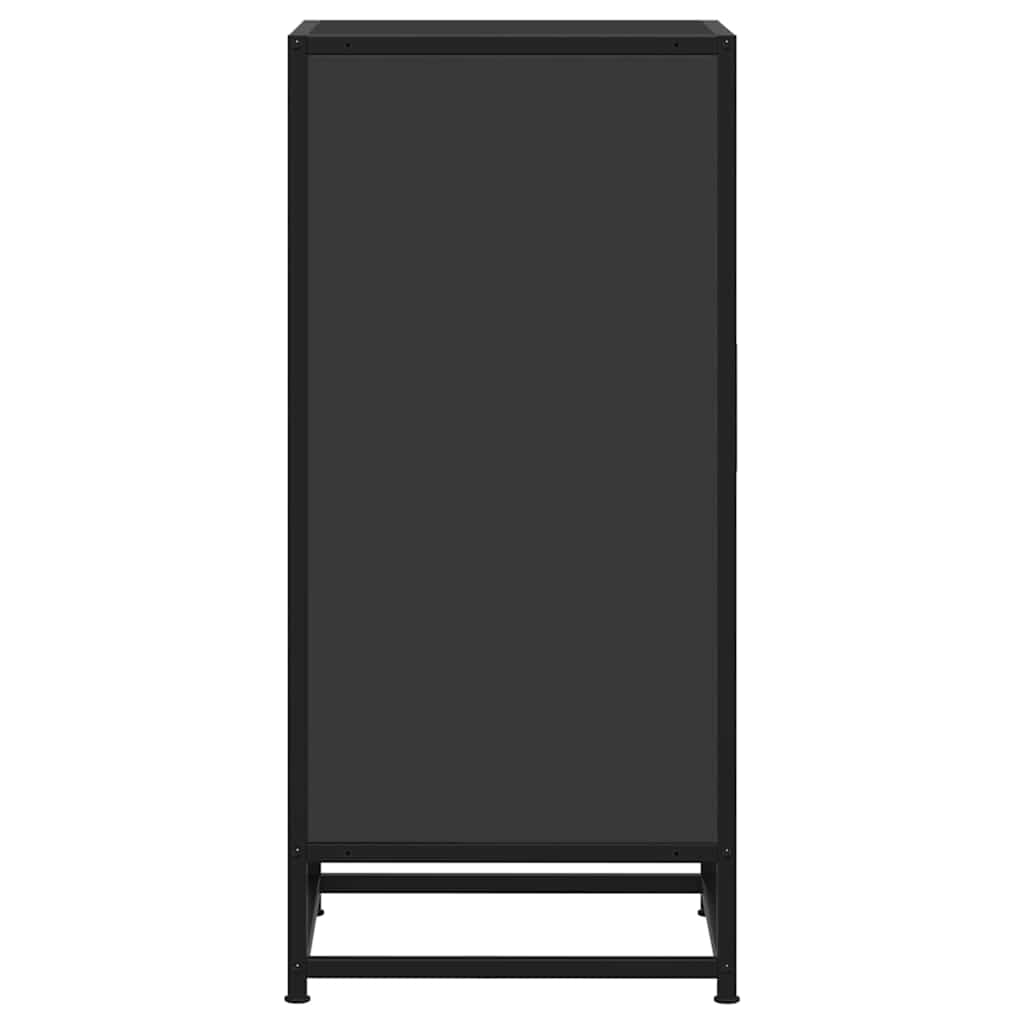 Credenza Rovere Nera 35,5x35x76 cm in Truciolato e Metallo - homemem39