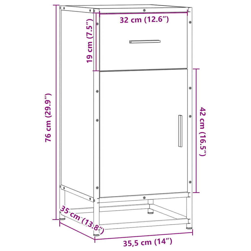 Credenza Rovere Sonoma 35,5x35x76 cm in Truciolato | homemem39