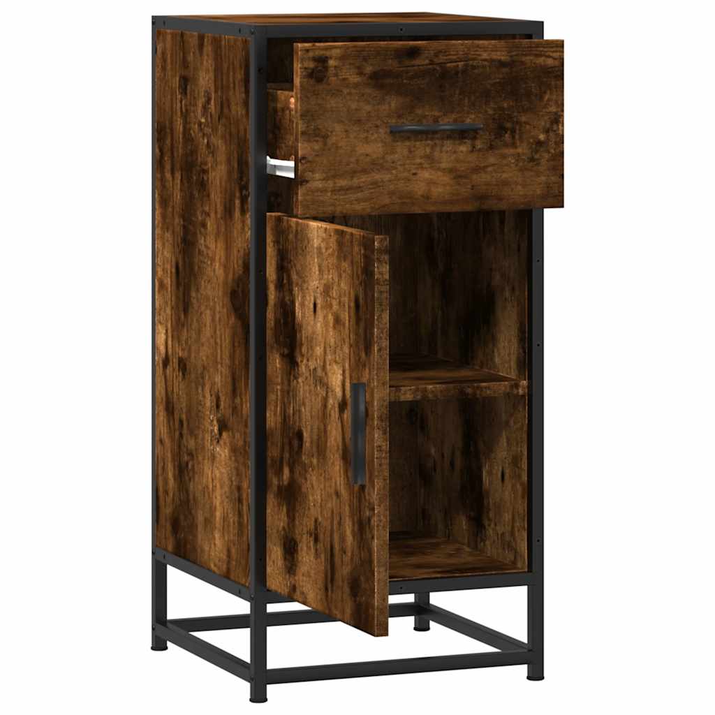 Credenza Rovere Fumo 35,5x35x76 cm in Truciolato - homemem39