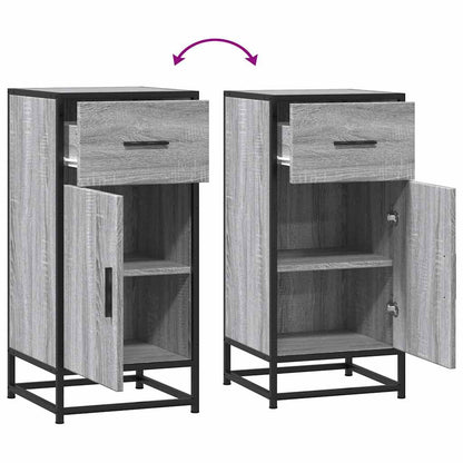 Credenza Grigio Sonoma 35,5x35x76 cm in Truciolato e Metallo - homemem39