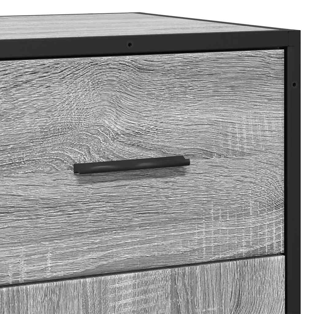 Credenza Grigio Sonoma 35,5x35x76 cm in Truciolato e Metallo - homemem39