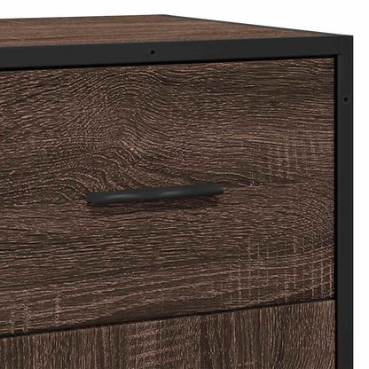 Credenza Rovere Marrone 35,5x35x76 cm in Truciolato e Metallo - homemem39
