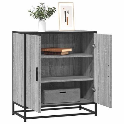 Credenza Grigio Sonoma 68x35x76 cm in Truciolato e Metallo - homemem39