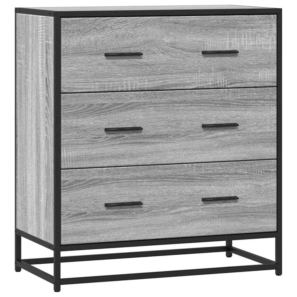 Credenza Grigio Sonoma 68x35x76 cm in Truciolato e Metallo - homemem39