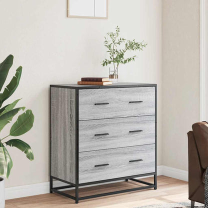 Credenza Grigio Sonoma 68x35x76 cm in Truciolato e Metallo - homemem39
