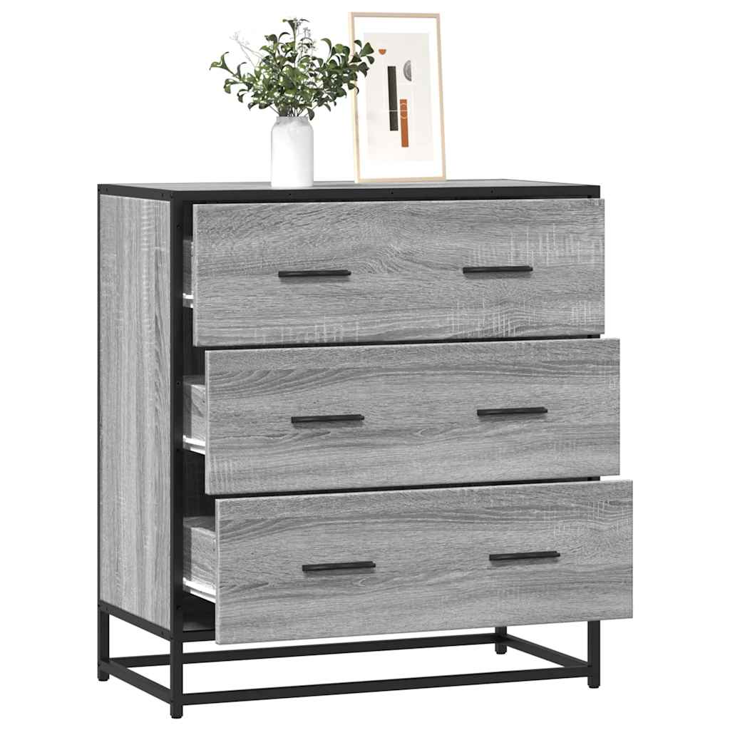 Credenza Grigio Sonoma 68x35x76 cm in Truciolato e Metallo - homemem39