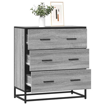 Credenza Grigio Sonoma 68x35x76 cm in Truciolato e Metallo - homemem39