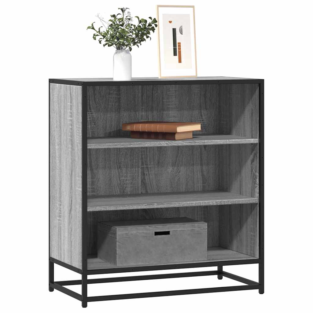 Credenza Grigio Sonoma 68x35x76 cm in Truciolato e Metallo - homemem39
