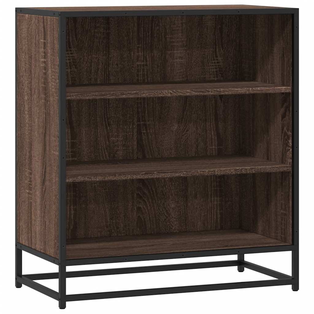 Credenza Rovere Marrone 68x35x76 cm in Truciolato e Metallo - homemem39