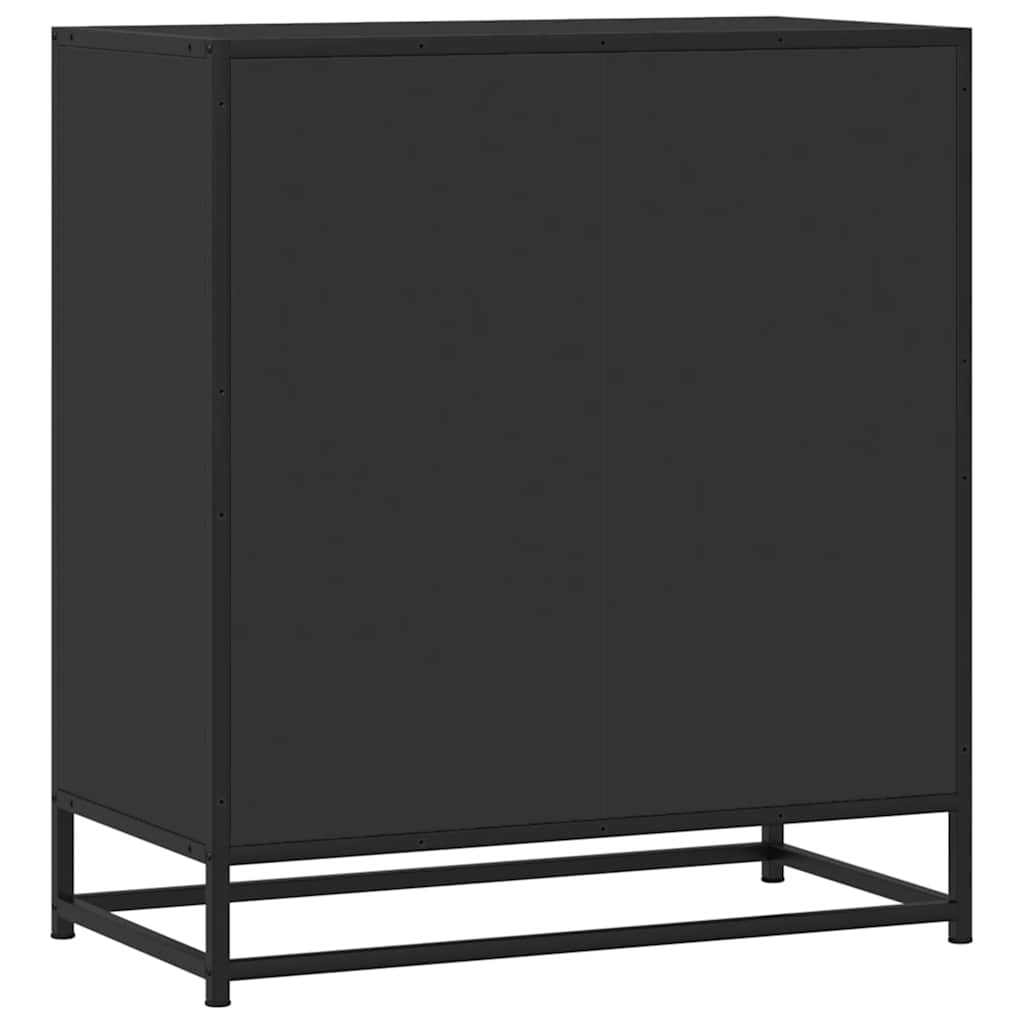 Credenza Rovere Nera 68x35x76 cm in Legno Multistrato - homemem39