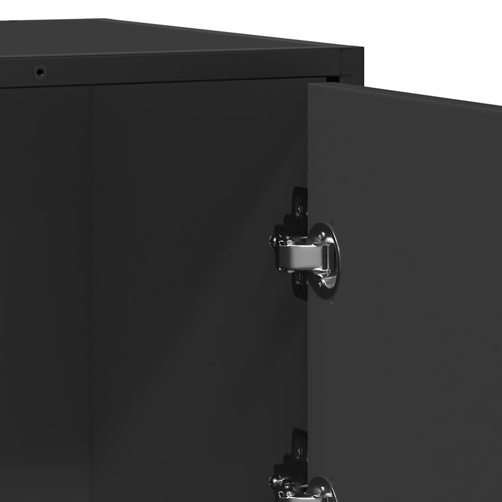 Credenza Rovere Nera 68x35x76 cm in Legno Multistrato - homemem39