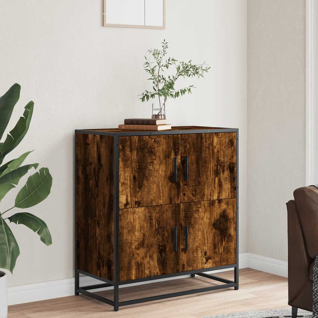 Credenza Rovere Fumo 68x35x76 cm in Legno Multistrato - homemem39