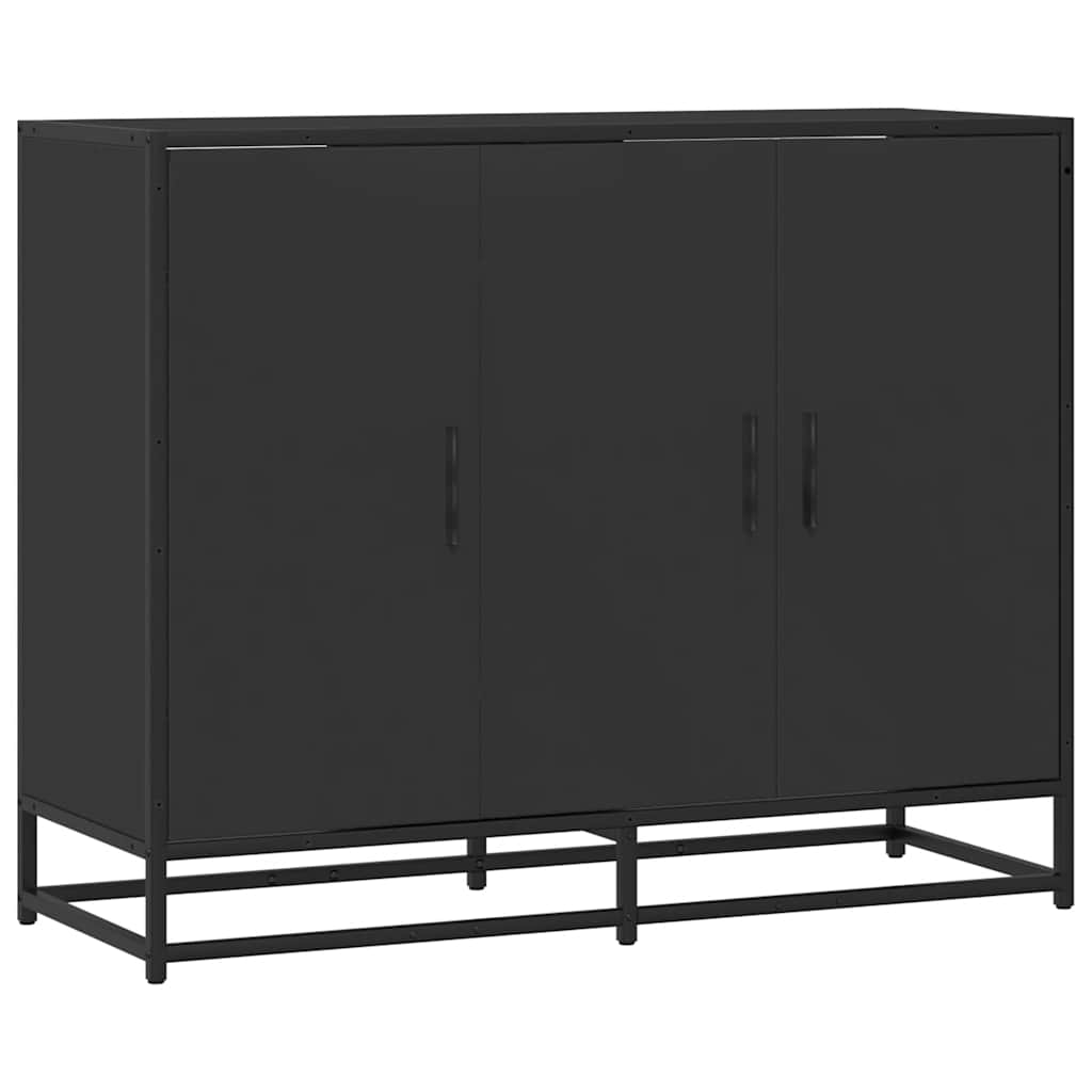 Credenza Nera 94x35x76 cm in Legno Multistrato - homemem39