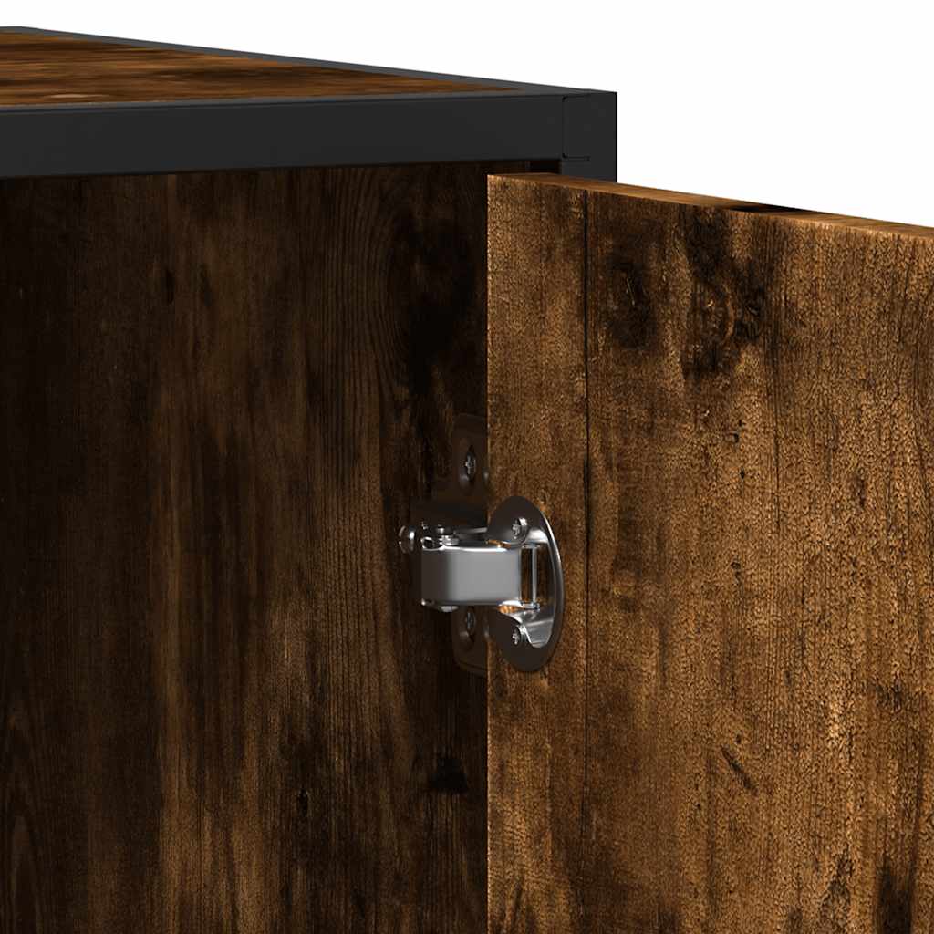 Credenza Rovere Fumo 94x35x76 cm in Legno Multistrato - homemem39