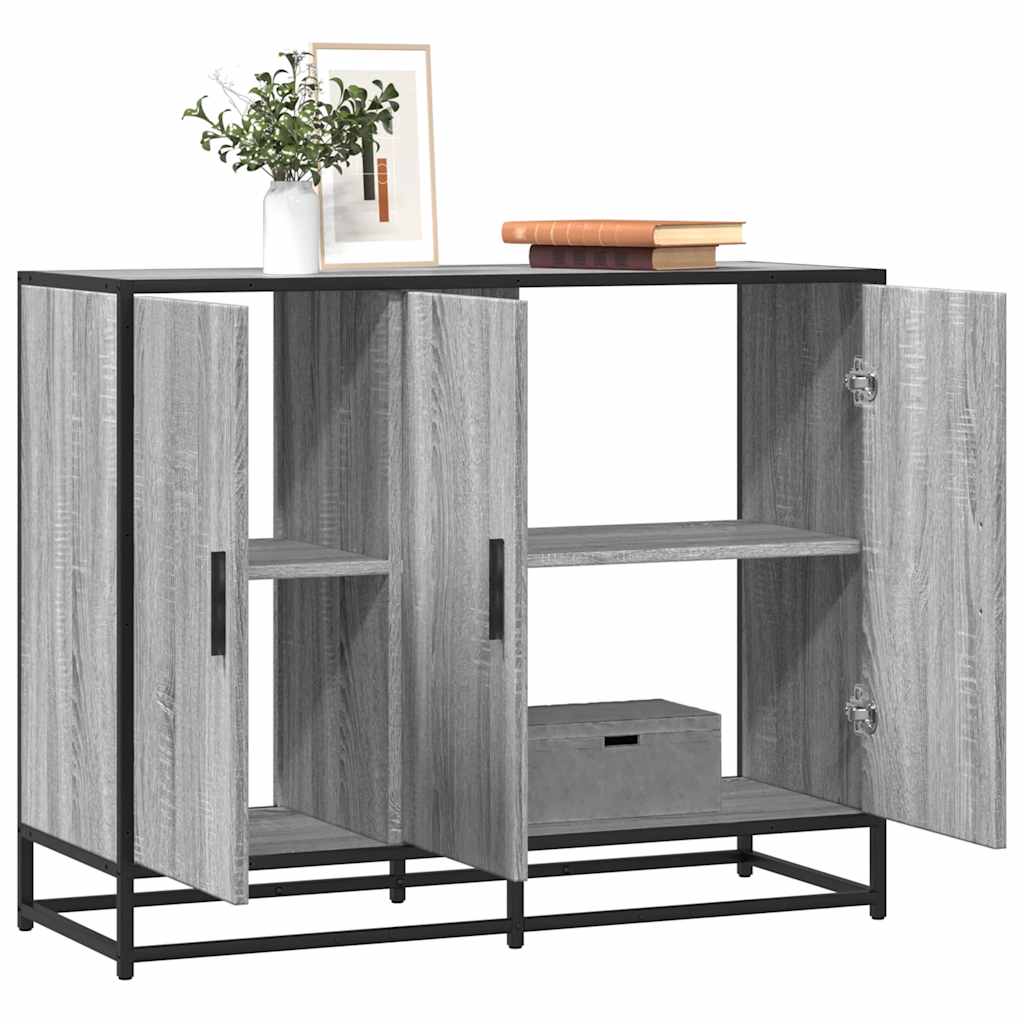 Credenza Grigio Sonoma 94x35x76 cm in Legno Multistrato - homemem39
