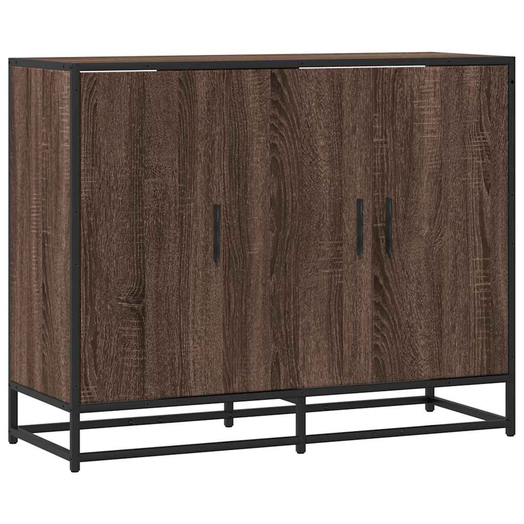 Credenza Rovere Marrone 94x35x76 cm in Legno Multistrato - homemem39
