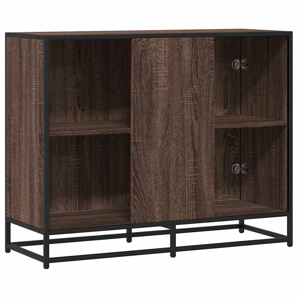 Credenza Rovere Marrone 94x35x76 cm in Legno Multistrato - homemem39