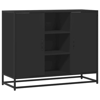 Credenza Nera 92x35x76 cm in Legno Multistrato - homemem39