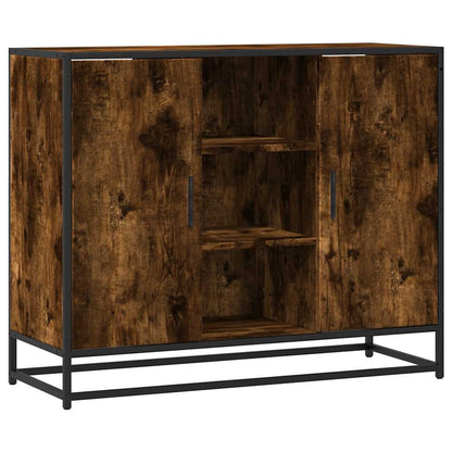 Credenza Rovere Fumo 92x35x76 cm in Legno Multistrato - homemem39