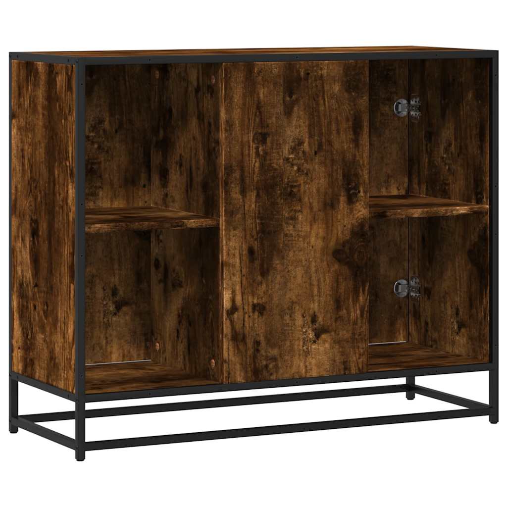 Credenza Rovere Fumo 92x35x76 cm in Legno Multistrato - homemem39