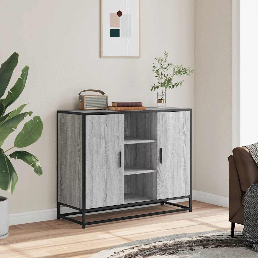 Credenza Grigio Sonoma 92x35x76 cm in Legno Multistrato - homemem39