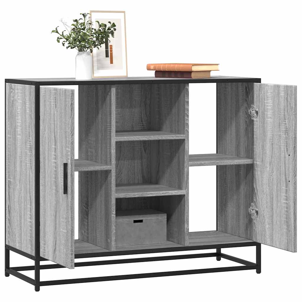 Credenza Grigio Sonoma 92x35x76 cm in Legno Multistrato - homemem39