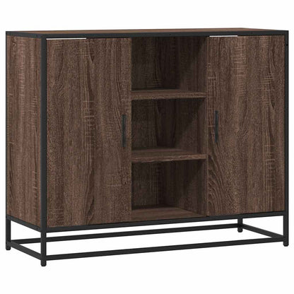Credenza Rovere Marrone 92x35x76 cm in Legno Multistrato - homemem39
